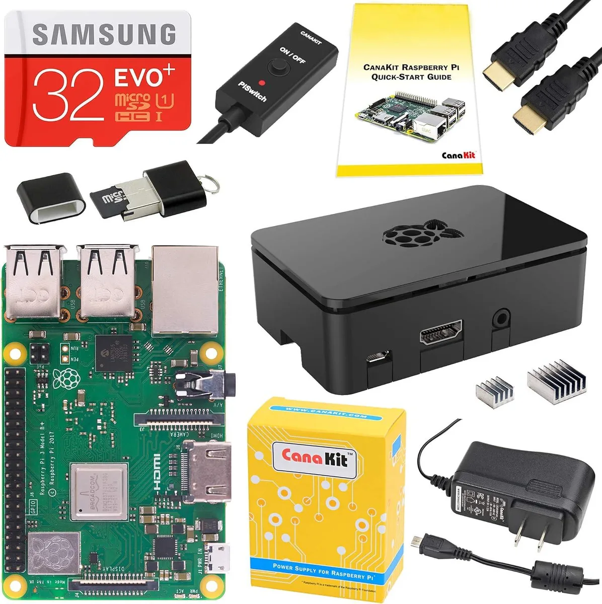 MCDODO MCDODO Raspberry Pi 3 B+ Starter Kit 32 GB EVO+ Premium Black Case — product photo