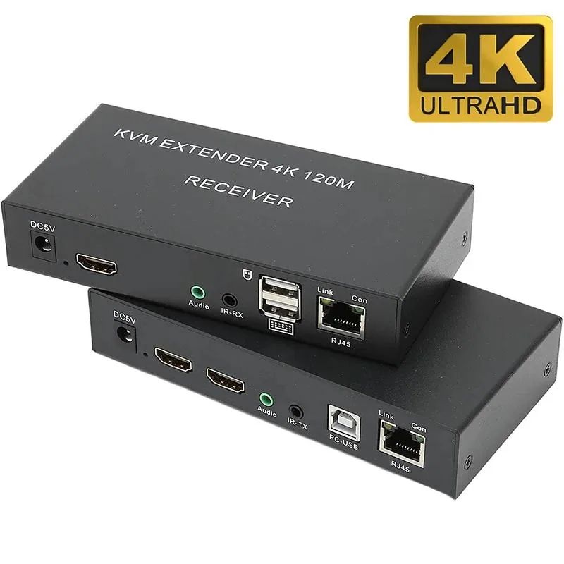 UTEK UTEK HDMI KVM Extender over RJ45 Cat5e/6 120M 4K 30Hz USB US Plug — product photo