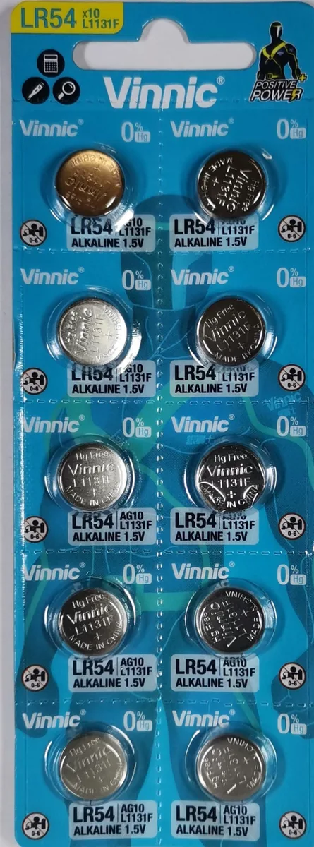 No Sew No Sew Vinnic L1131 1.5V Alkaline Manganese Button Cells Pack of 10 — product photo