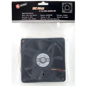 Link Depot Corp. Link Depot Corp. FAN-12038-DB 150mm 38mm 2 Ball 2500RPM 100.4CFM 48.0dBA 3 Pin Black — product photo