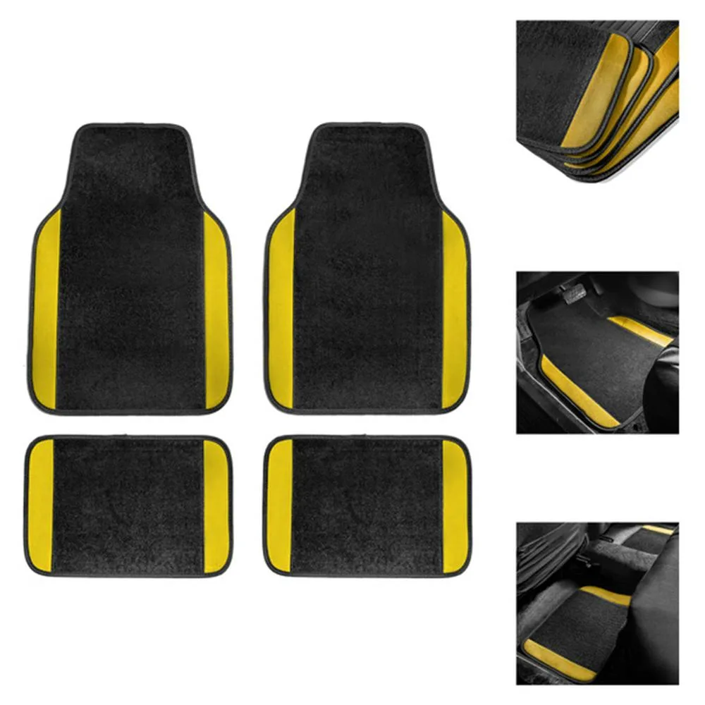 CJSolvesIt! CJSolvesIt! Universal Car Floor Mats 4pcs Yellow 14x50 1550g — product photo