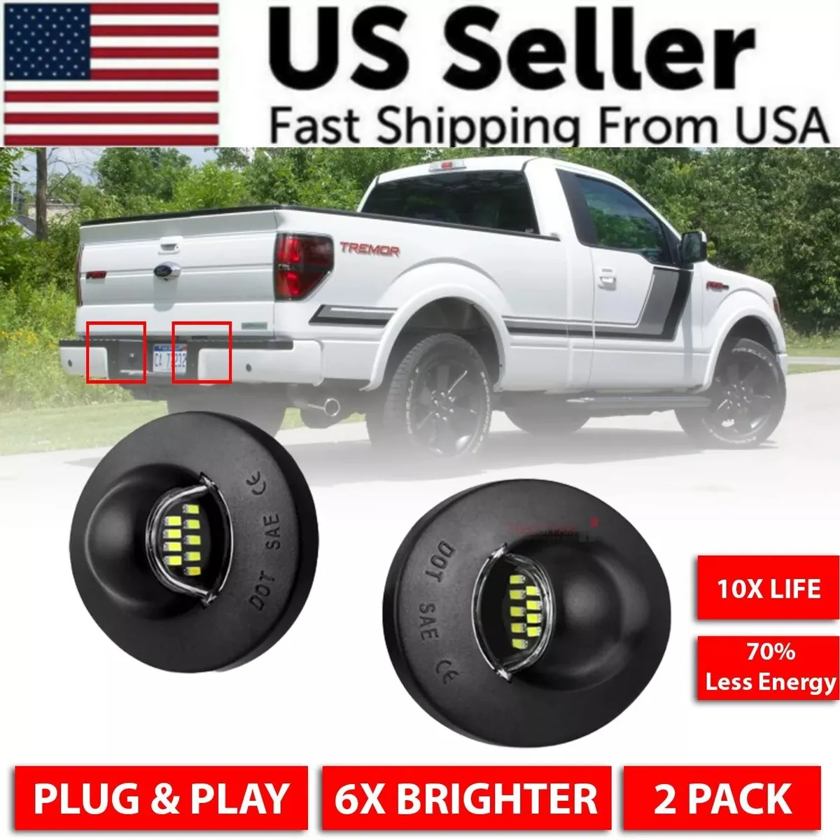 NShi NShi LED License Plate Light 2X for Ford F150 F250 F350 — product photo