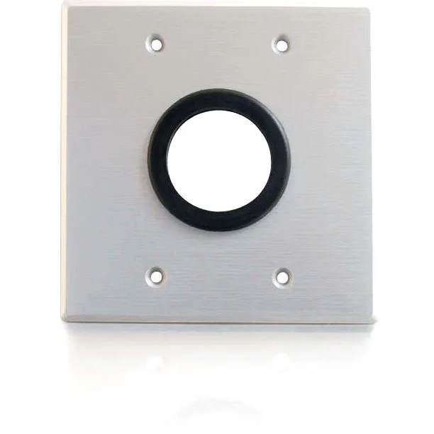 Cables To Go Cables To Go 40546 1.5In Grommet Cable Pass Through Double Gang Wall Plate Brushed Aluminum — product photo