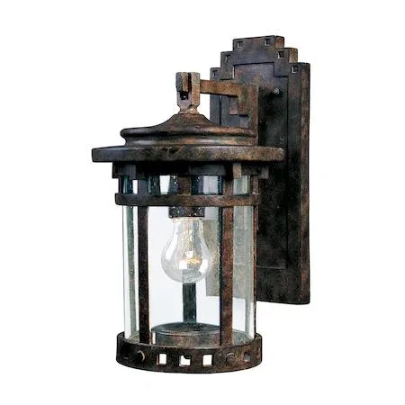 Sienna outdoor wall lantern with seedy glass shade