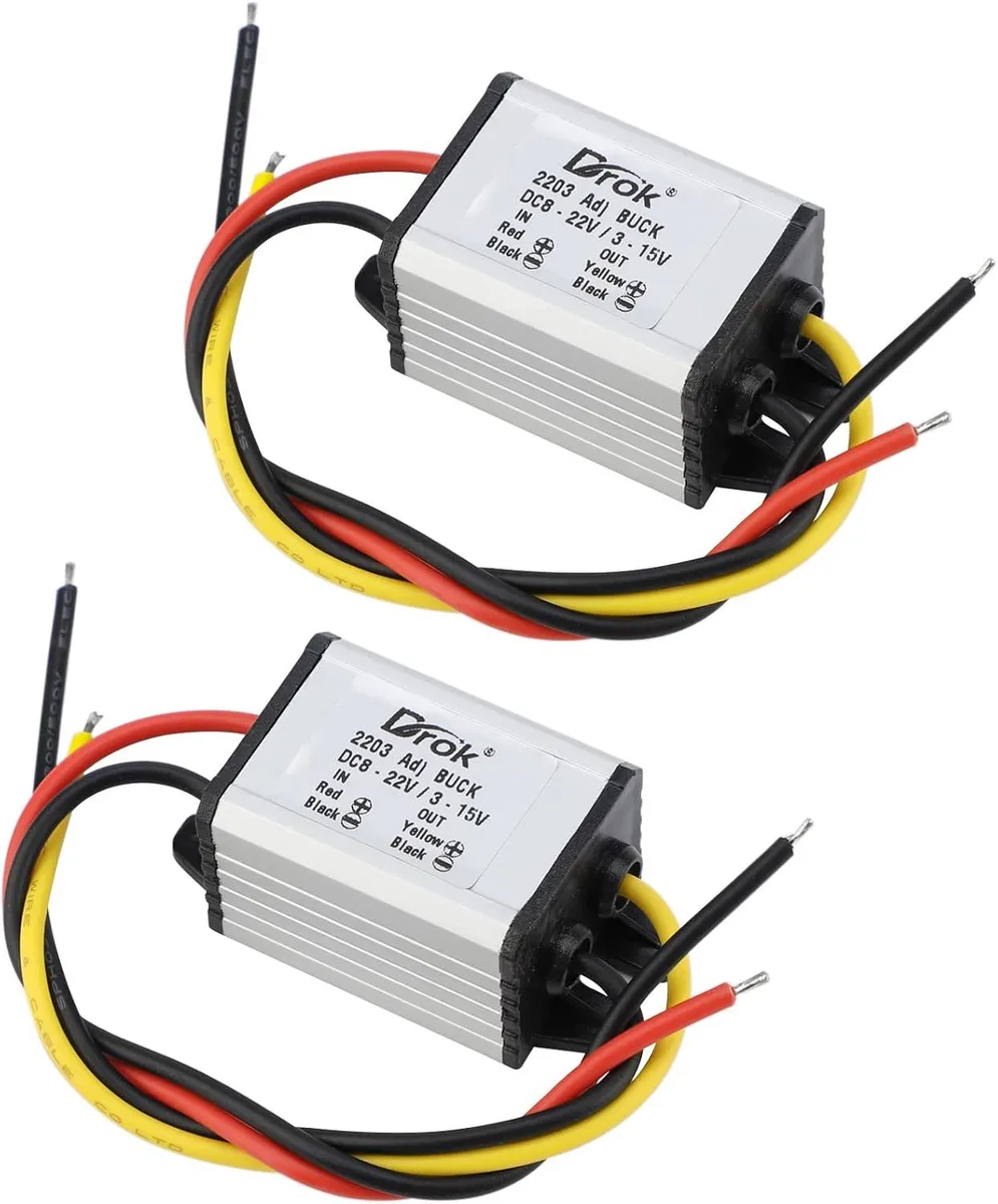 GCON GCON 2pcs Waterproof DC Buck Converter 8V-22V to 3V-15V 3A gender changer — product photo