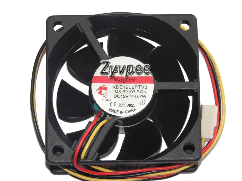 Zyvpee Zyvpee KDE1206PTV3 60×25 mm 3‑pin case fan — product photo