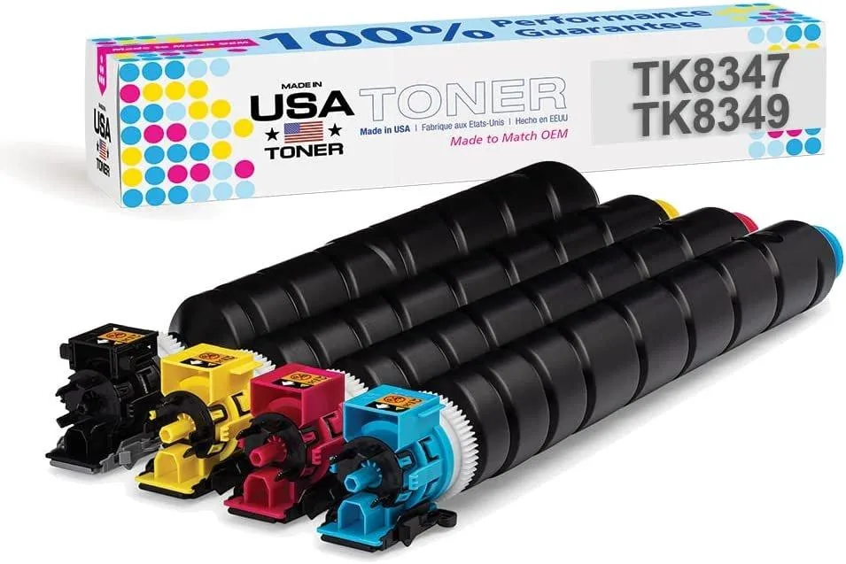 MADE IN USA TONER MADE IN USA TONER Compatible TK8347 TK8349 CMYK 4-Pack toner cartridges — product photo