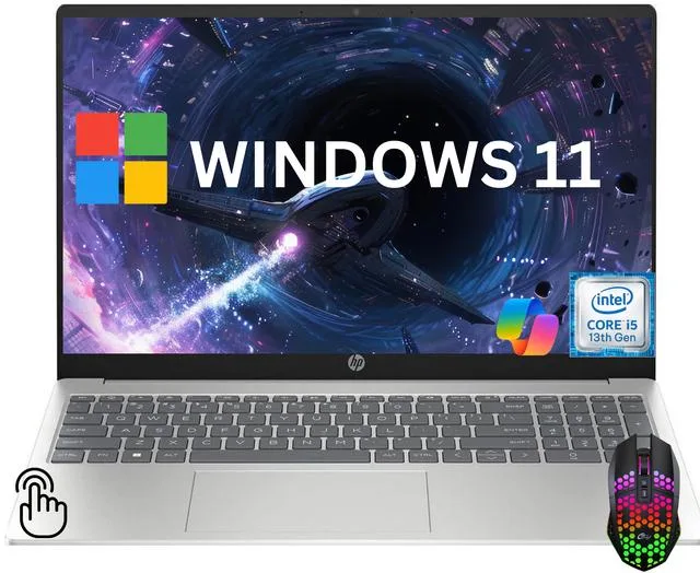 HP HP 15.6" FHD Touchscreen Laptop Core i5-1334U 12GB 256GB SSD Windows 11 Home Silver — product photo