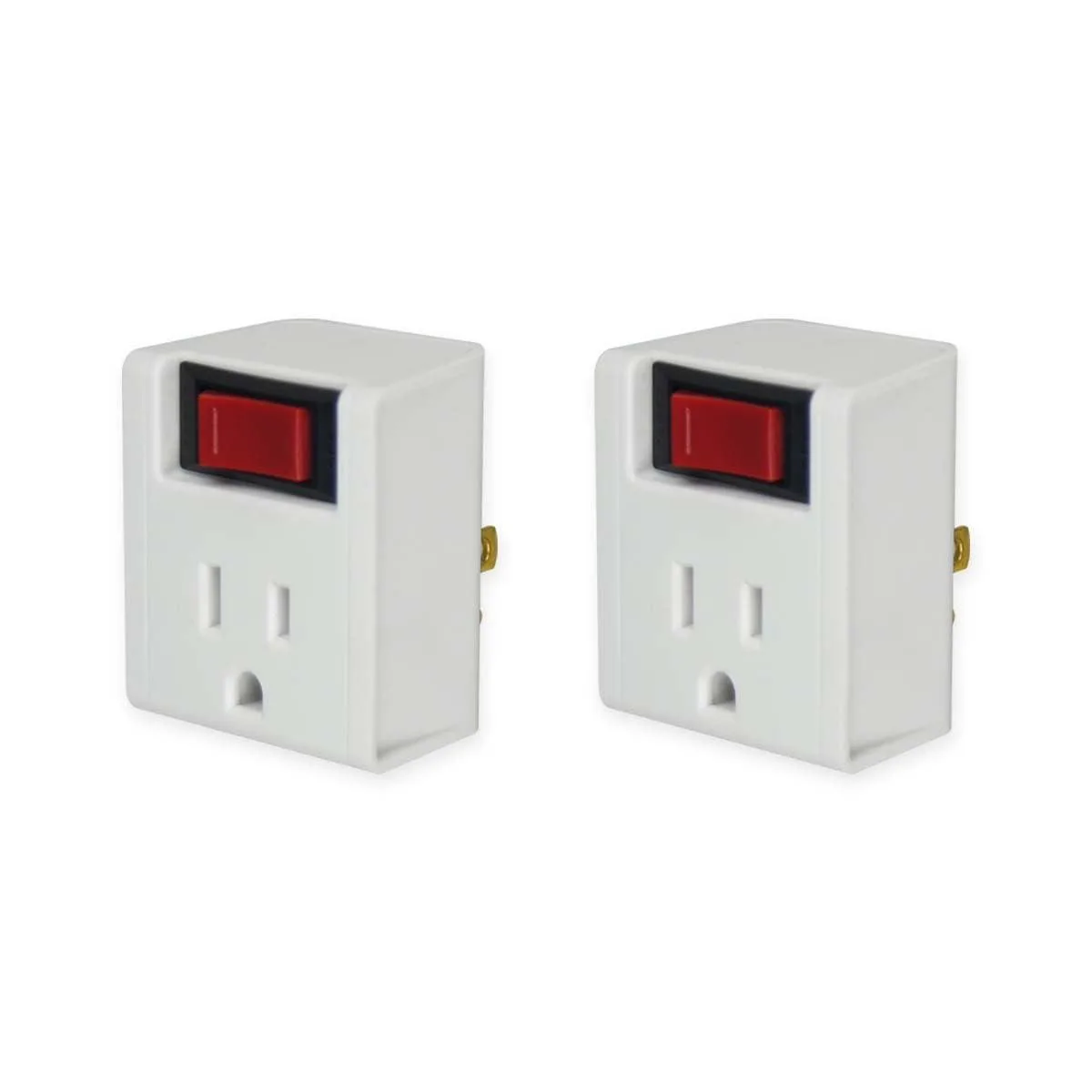 White wall-mounted safety switch with red rocker and single outlet