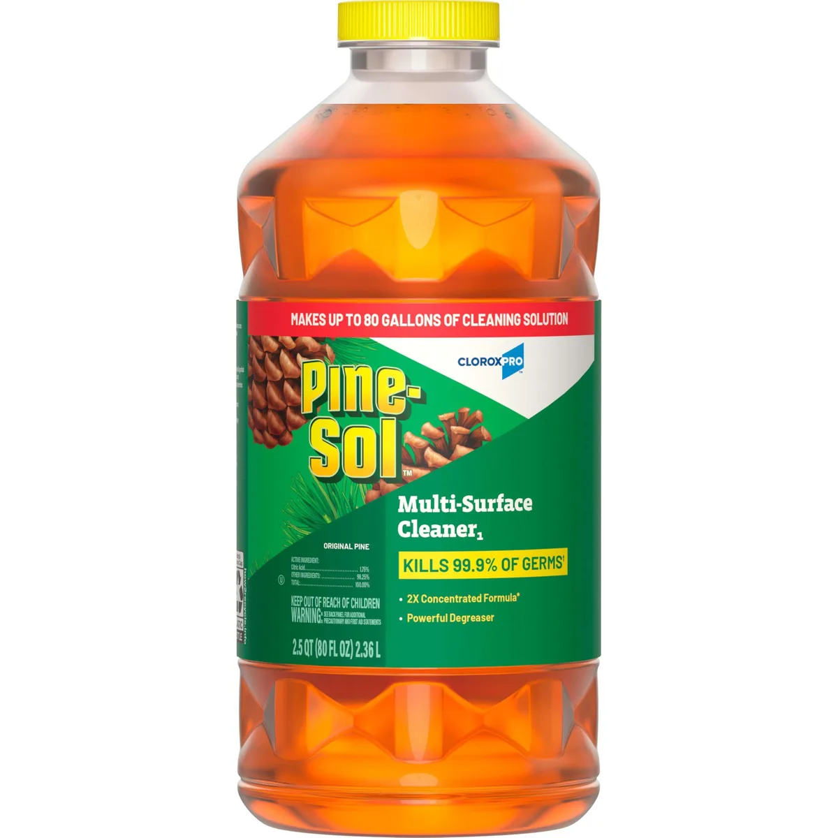White 80 fl oz bottle of concentrated pine-scented liquid cleaner