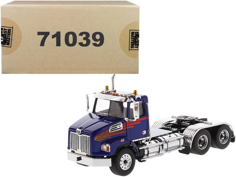 DieCast Masters DieCast Masters Western Star 4700 SB Tandem Day Cab Tractor Blue 1/50 vehicle — product photo