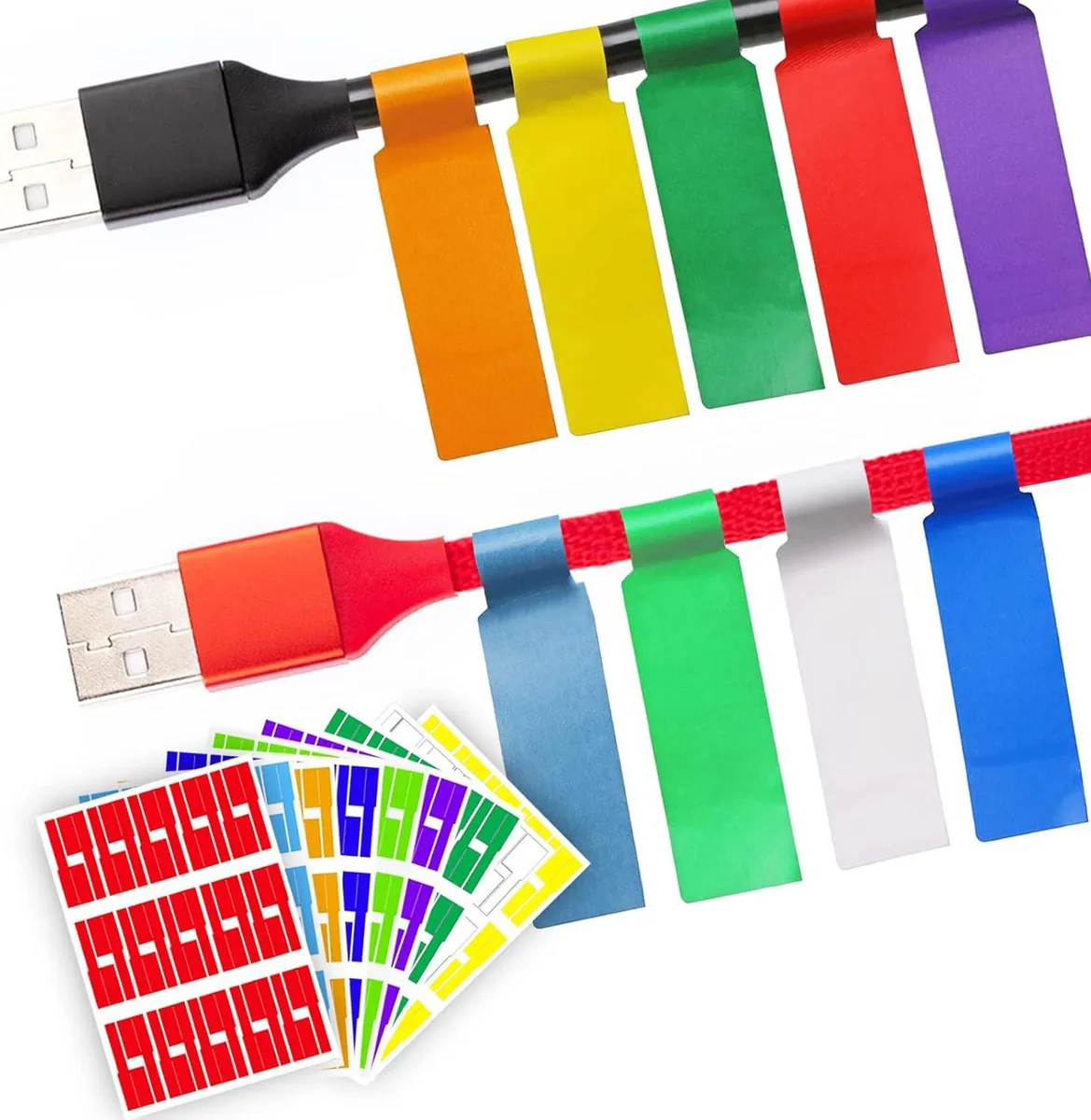  Sxlaonanhai Cable Labels 9 Colours 270 pcs 3.3 x 1 in — product photo