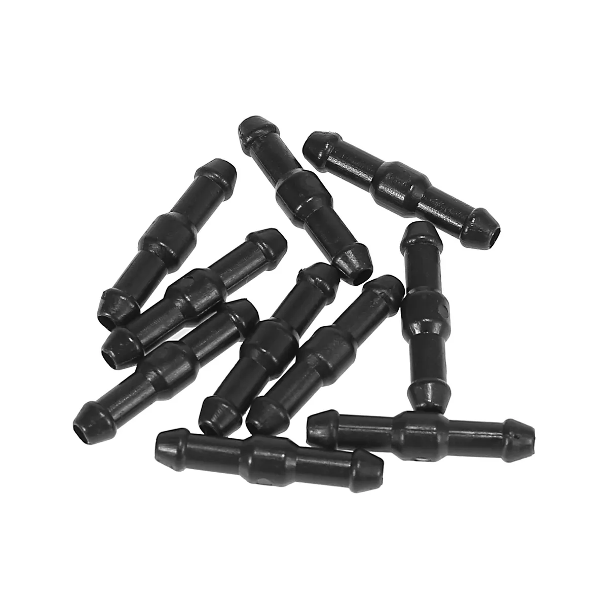 Unique-Bargains Unique-Bargains 10pcs I-Shaped 2-Way Washer Hose Connector 29x4.8mm Black — product photo
