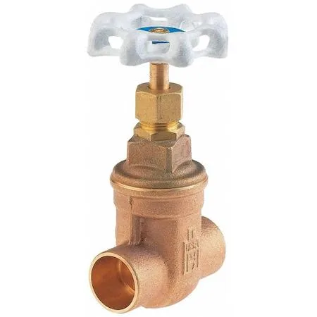 Bronze gate valve with wheel handle and solder connections