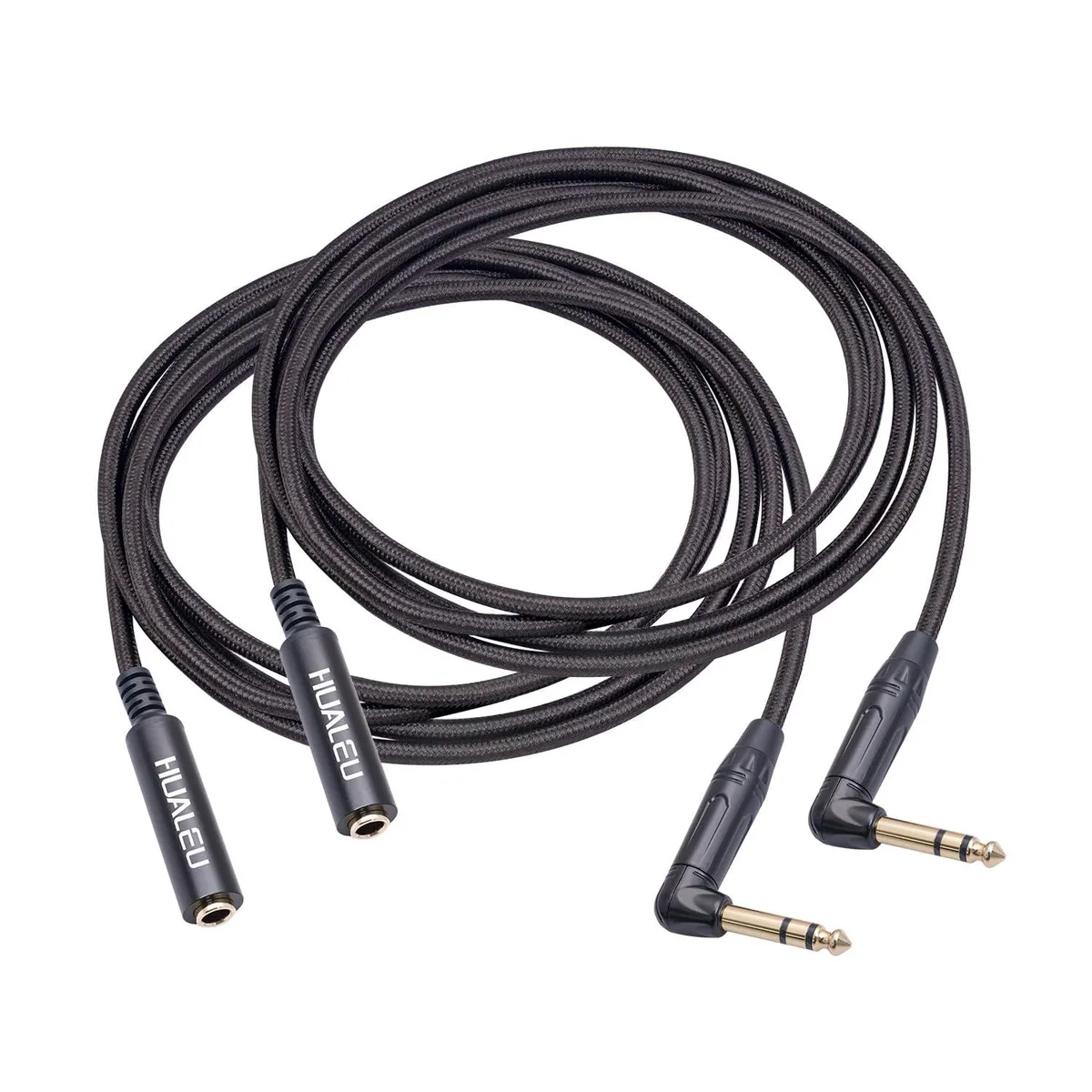 BFKK BFKK 2-Pack 3.3FT 6.35mm Right Angle TRS Male-Female Audio Adapter — product photo