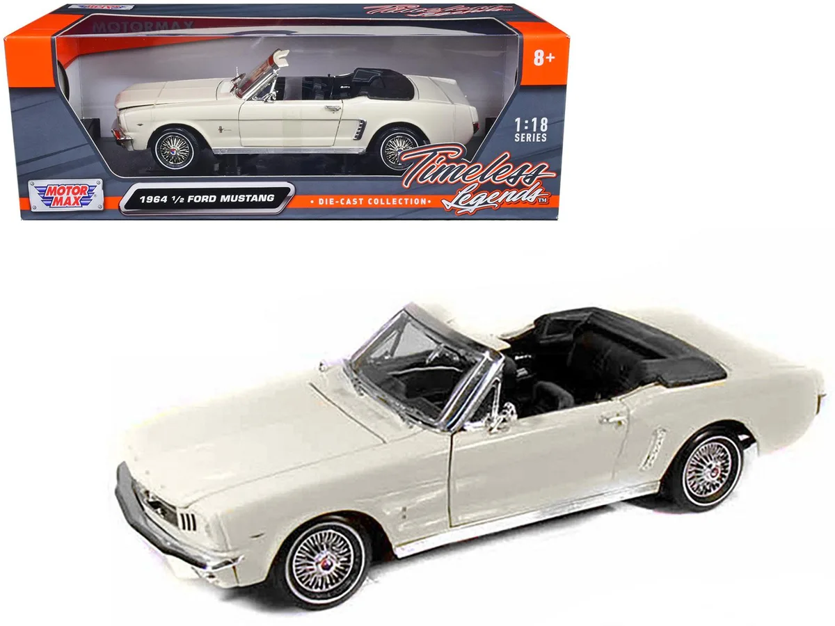 MOTORMAX MOTORMAX 1964 1/2 Ford Mustang Convertible Cream 1/18 Diecast — product photo