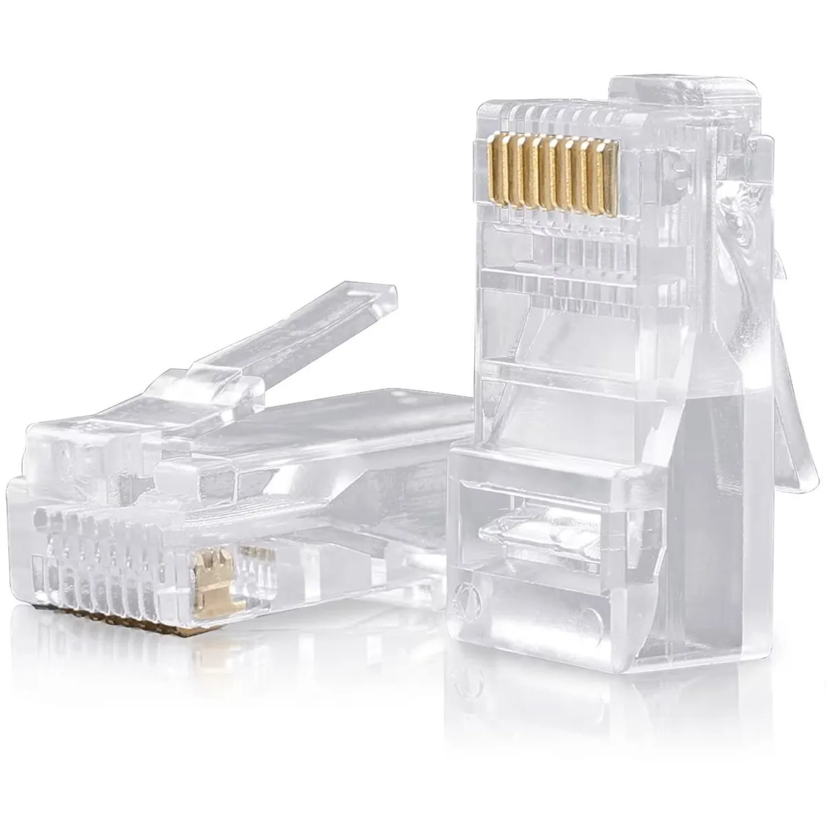  SHD RJSHD-100 RJ45 connectors 100 pcs Cat6 Cat5e Cat5 50 micron gold — product photo