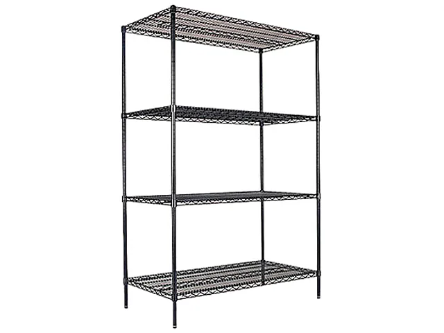 Alera Alera SW50-4824BL Wire Shelving Starter Kit 48x24x72 4 Shelves Black office furniture — product photo