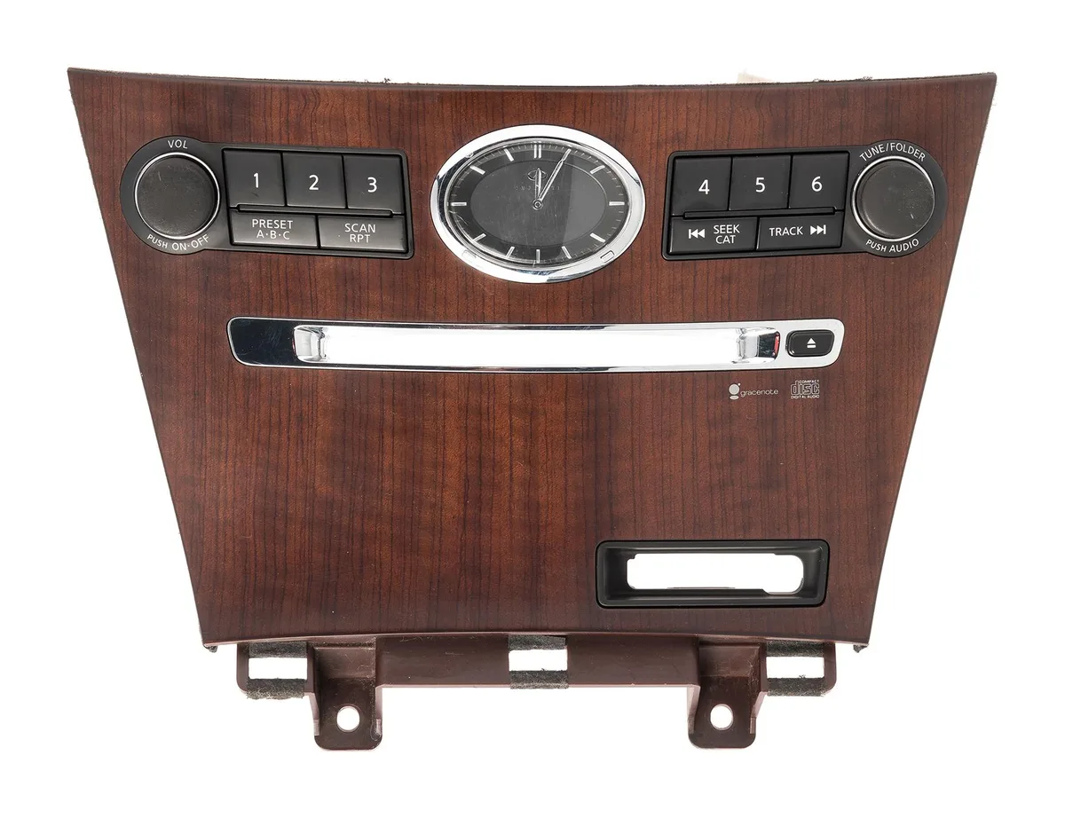 1 Factory Radio 1 Factory Radio 25391-EJ77A Radio Audio Controls Analog Clock Bezel 2008-2010 Infiniti M35 — product photo
