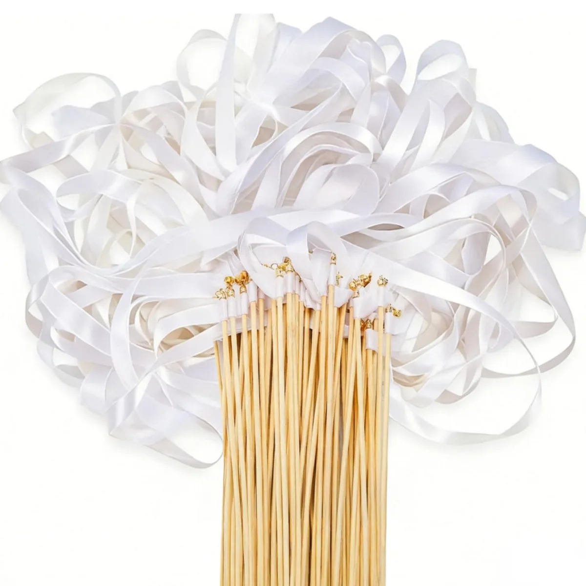  Noamus No-RibbonWands-W-100P 100 ribbon wands 12in sticks 24in ribbons Blue — product photo