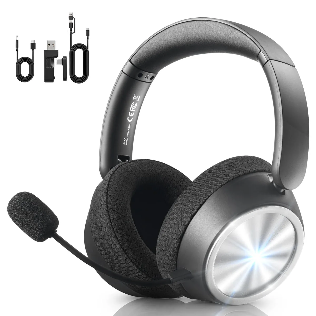 LEOBOG A600 600 Series Over-Ear Headphones Black 53mm 110H 13ms 2.4GHz 3.5mm — product photo