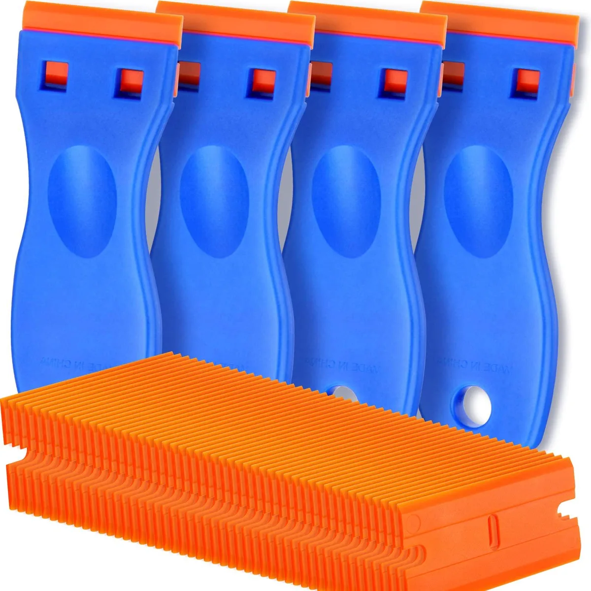 Body repair tool, 4 scrapers, 100 blades — product photo