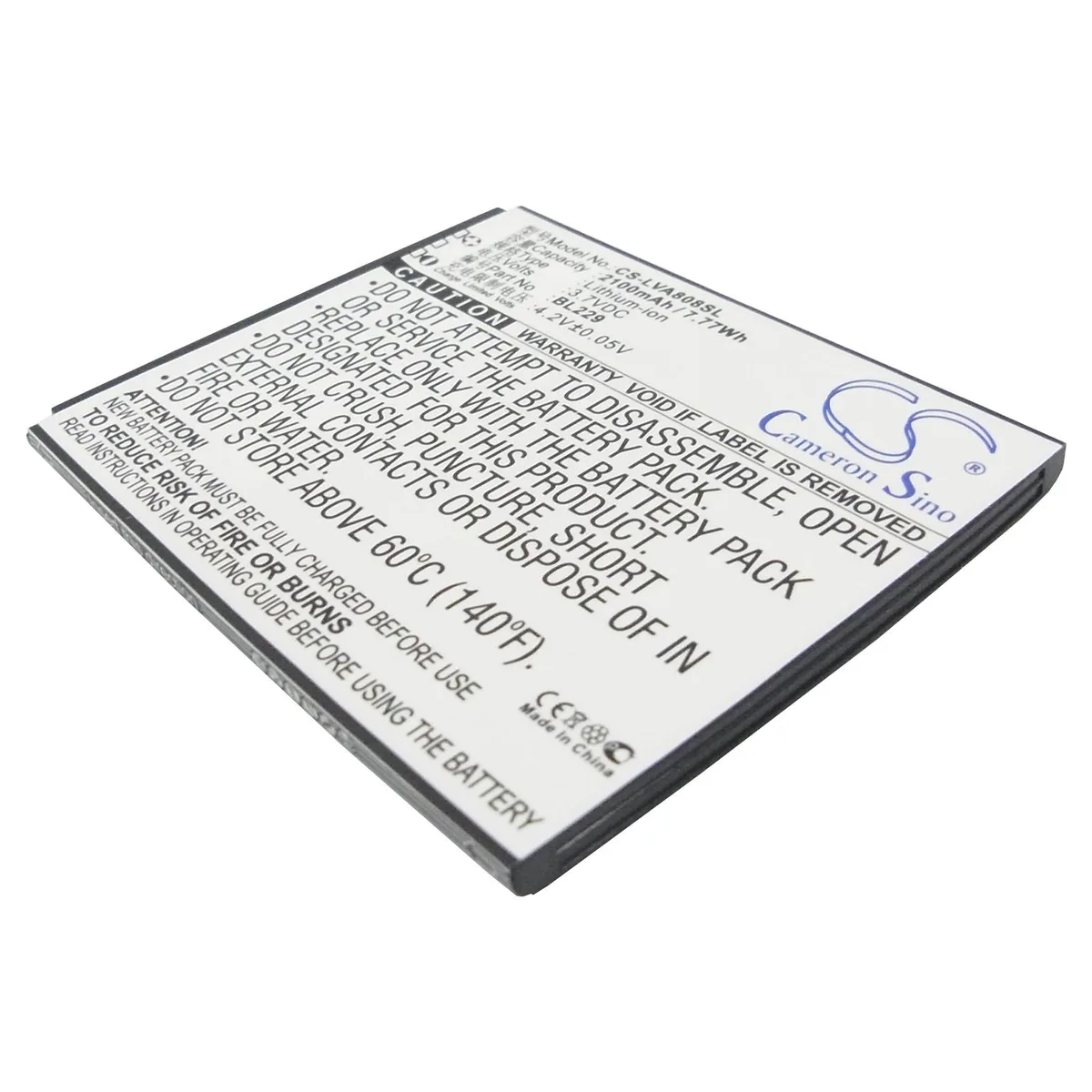 Cameron &amp; Co Cameron &amp; Co DS-CS-LVA808SL cell phone battery 3.7V 2.1Ah — product photo