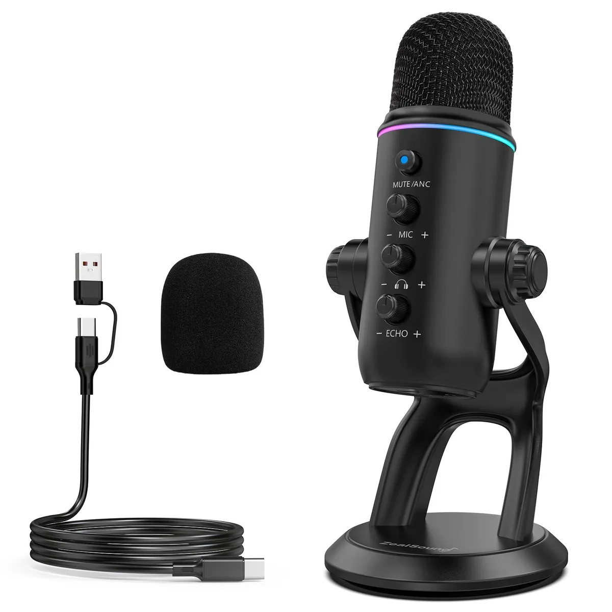  ZealSound Z5 Podcast Microphone Black 48 kHz 24-bit 95 dB SNR — product photo