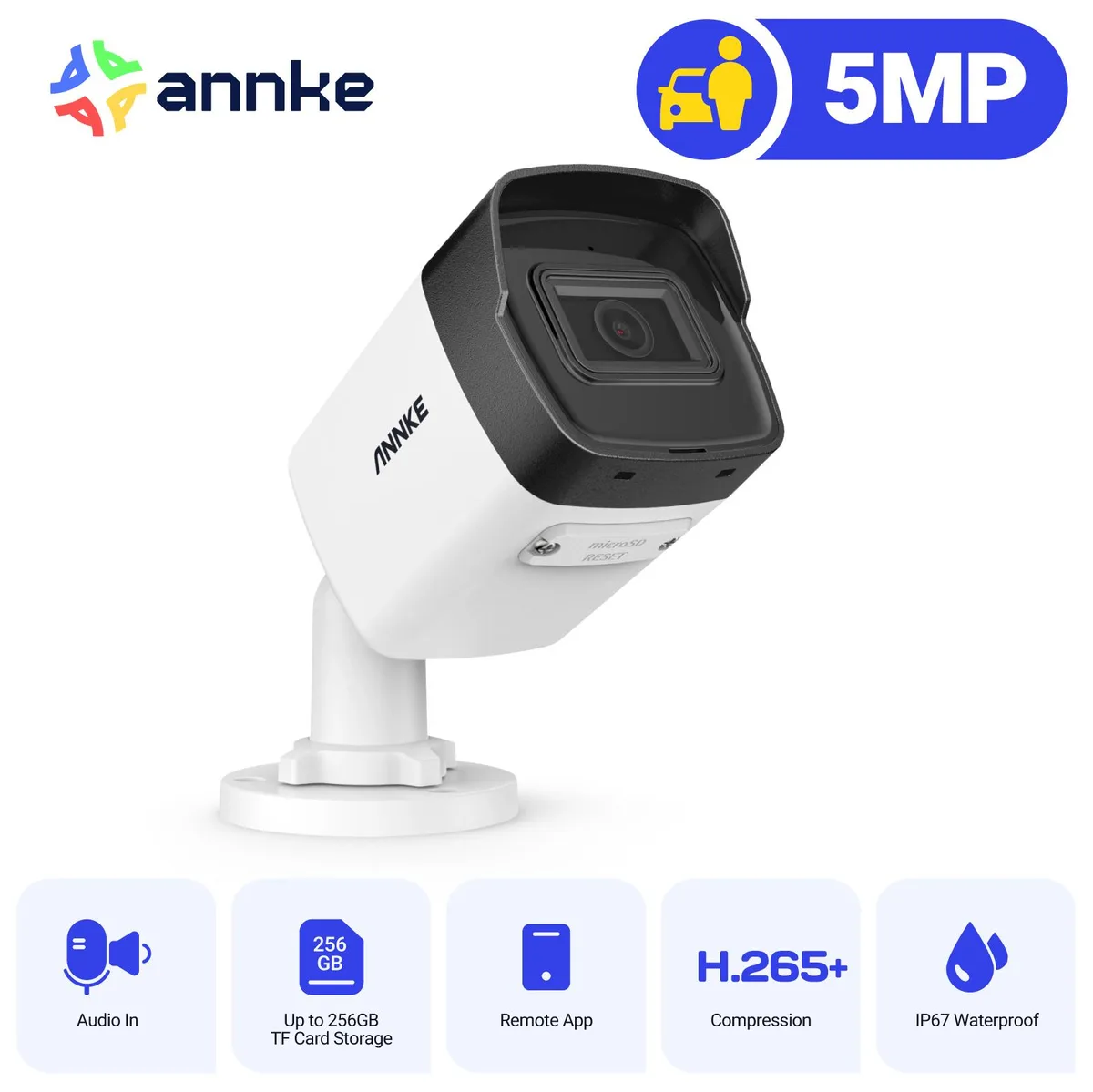 Annke Annke 5MP Bullet PoE Network Camera EXIR 2.0 100 ft 256 GB TF — product photo
