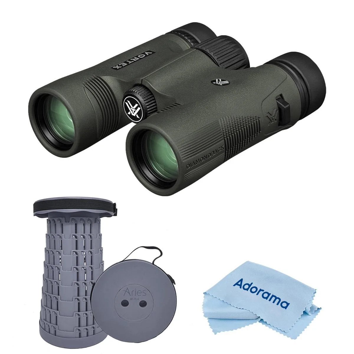 Vortex Optics Vortex Optics 10x32 Diamondback HD Binocular Bundle with Stool and Cloth — product photo