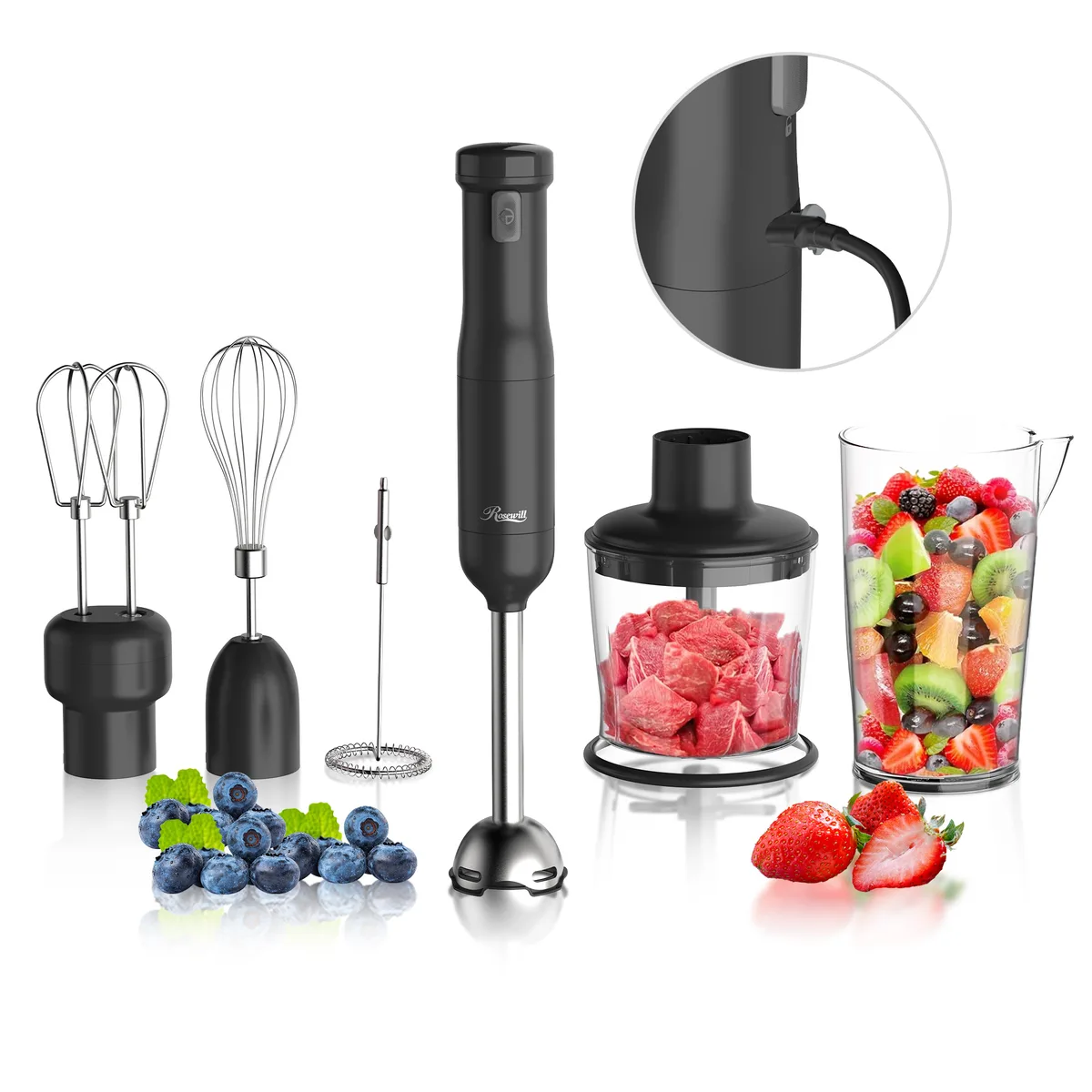 Rosewill Rosewill RHHB-25001GR 6-in-1 Cordless Hand Blender 200W Dark Gray — product photo