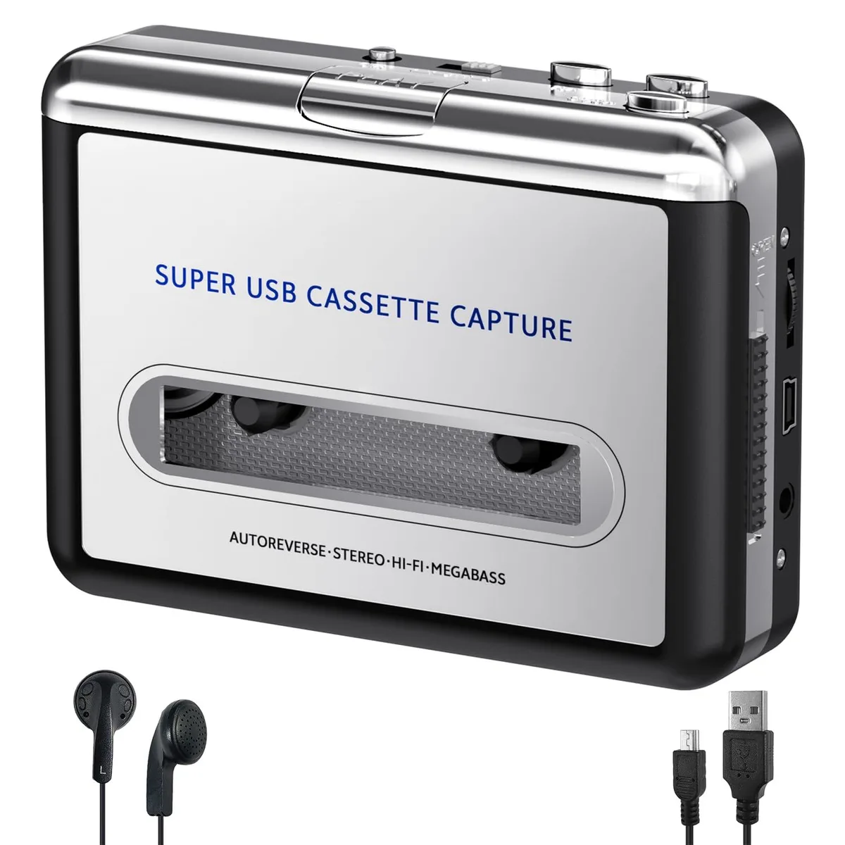  Mersoco Personal Cassette Player Convert Tape to MP3 Digital Auto-Reverse 3.5mm Jack — product photo