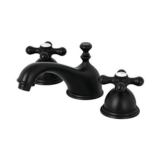 KINGSTON BRASS KINGSTON BRASS KS3960AX Restoration 8" Widespread Lavatory Bath Faucet Matte Black — product photo