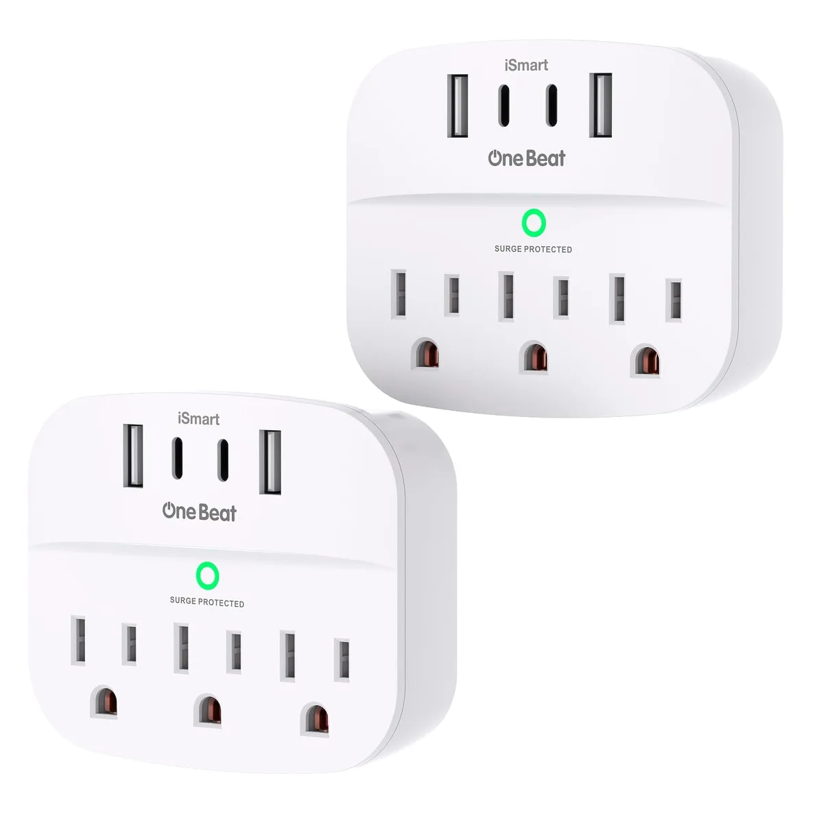  One Beat 3 AC 2 USB-A 2 USB-C Surge 490J 2 Pack — product photo