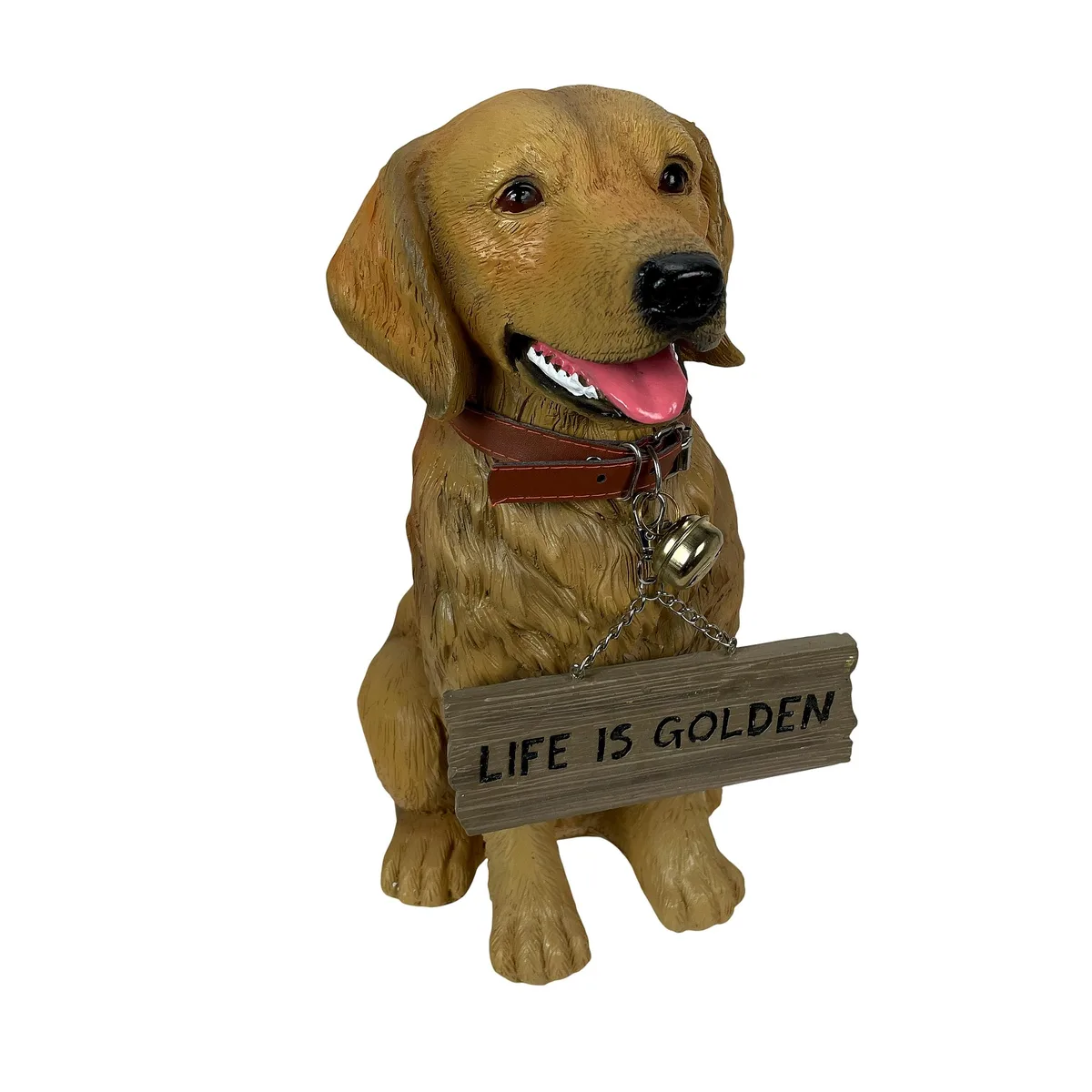 DWK Corporation DWK Corporation Golden Retriever Dog Statue with Reversible Sign 13 Inch — product photo