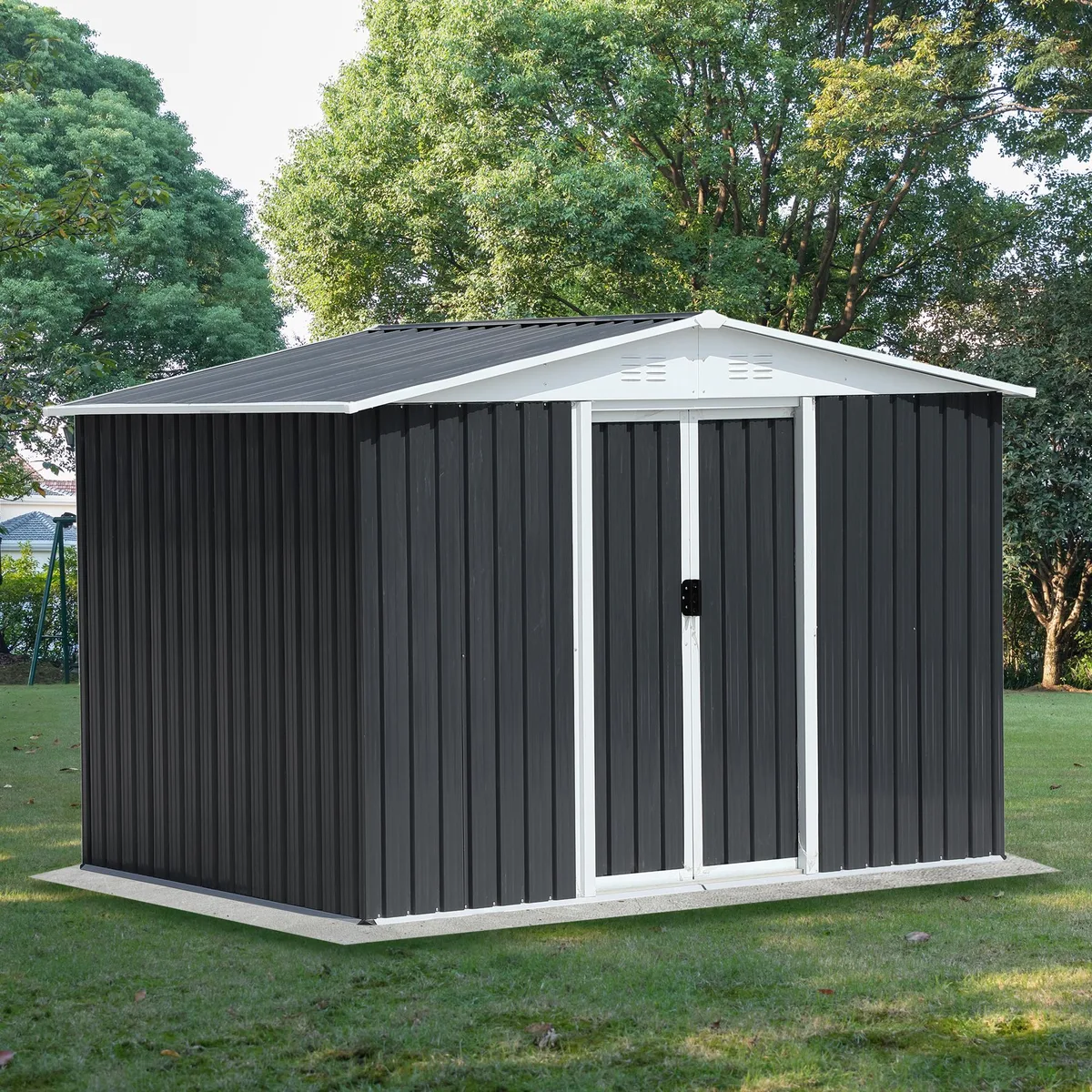 tuphen tuphen 8x6 ft Apex Roof Dark Grey Metal Trellis — product photo