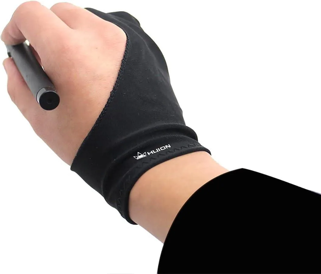  Huion Cura CR-01 Artist Drawing Glove, Black, Two-Finger, One Size — product photo