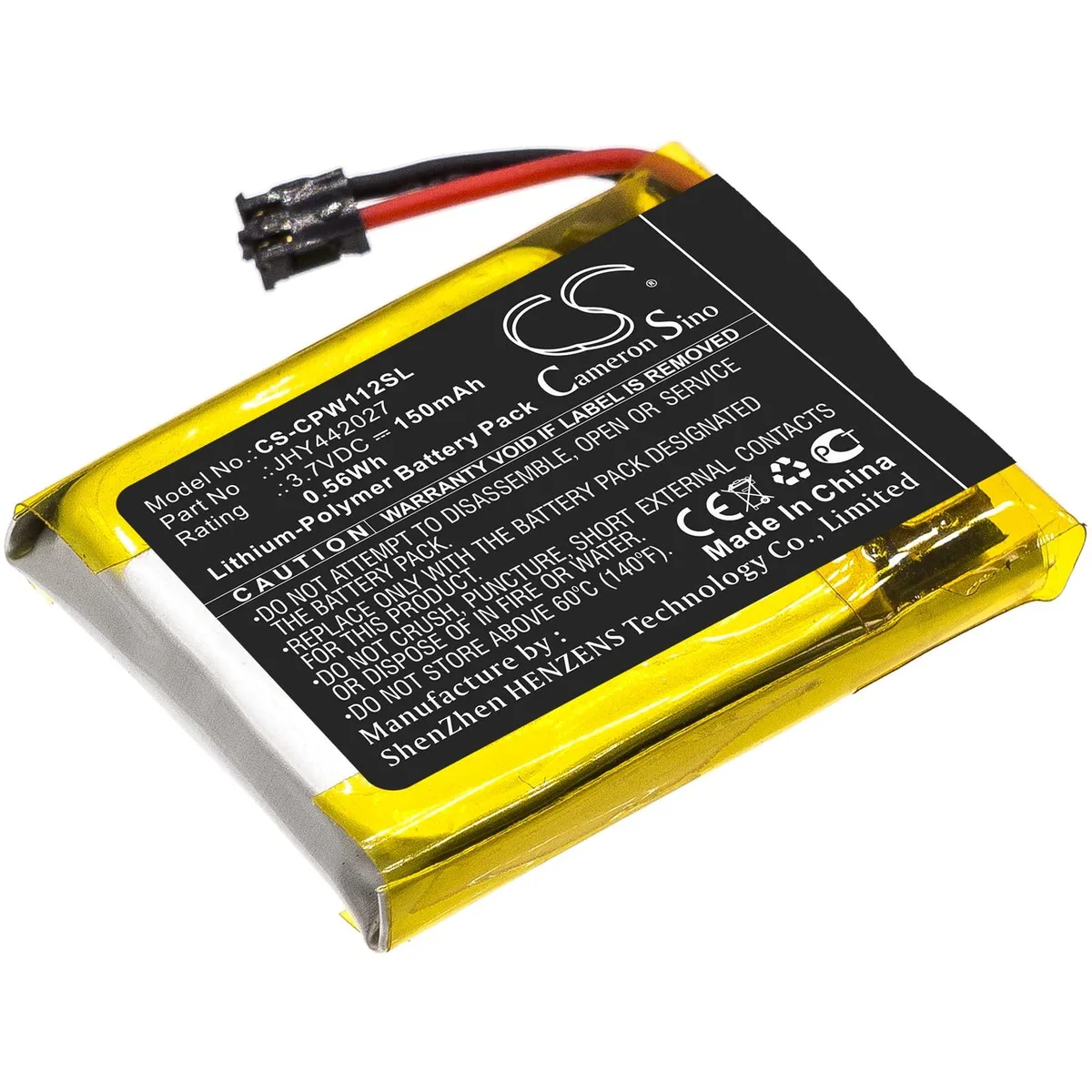  Cameron Sino 150mAh 3.7V Li-Polymer Battery JHY442027 — product photo