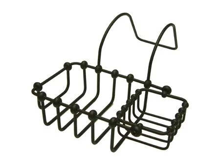 Swivel soap and sponge holder in dark bronze finish