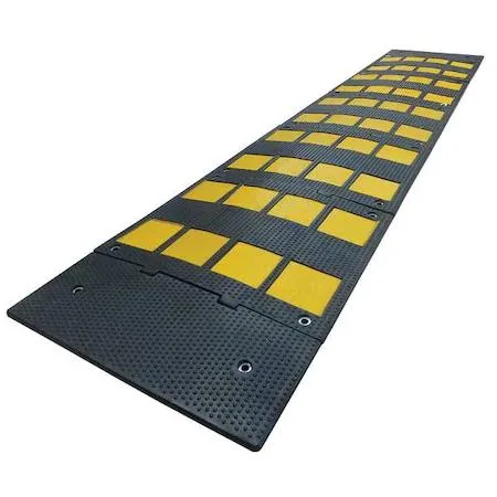Value Brand Value Brand Speed Bump Rubber 1 1/8 in H 9 ft L 24 in W Black/Yellow — product photo