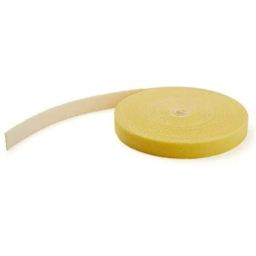 Yellow hook-and-loop cable-management roll, 25 ft