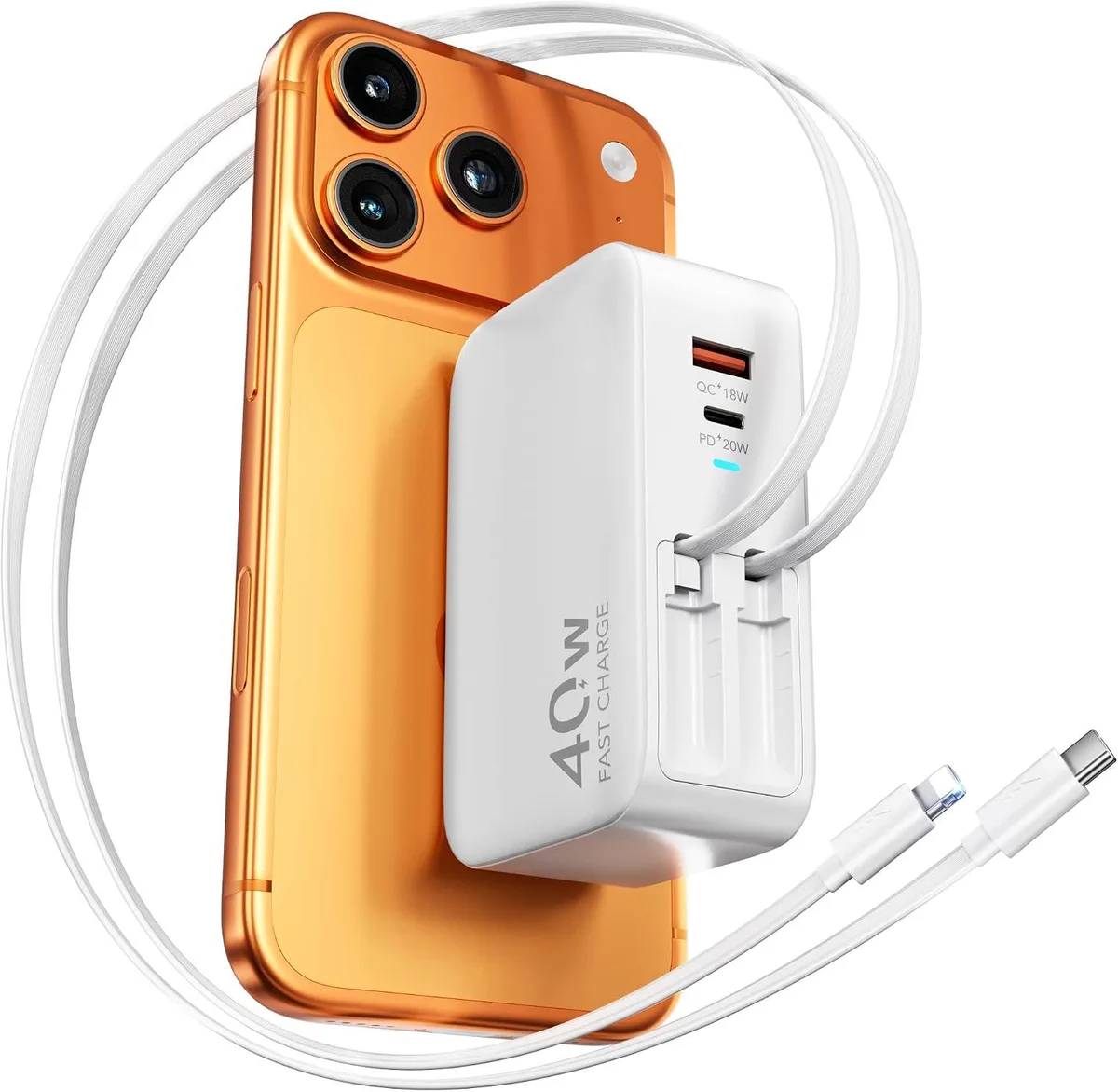 ONITOON ONITOON Retractable Wall Charger 40W 90cm Cable — product photo