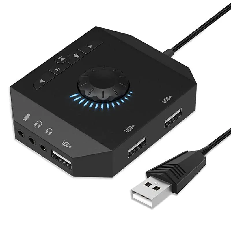 Shiraleah Shiraleah USB 2.0 Hub Audio Adapter 3.5 mm Jack Volume EQ — product photo