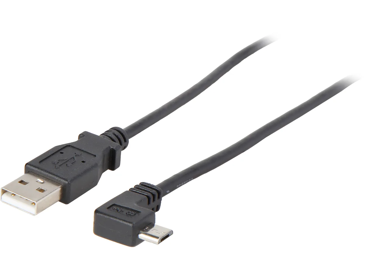 STARTECH STARTECH USBAUB50CMLA USB cable USB-A to Micro-USB left angle .5m 24/30 AWG 2.4A — product photo