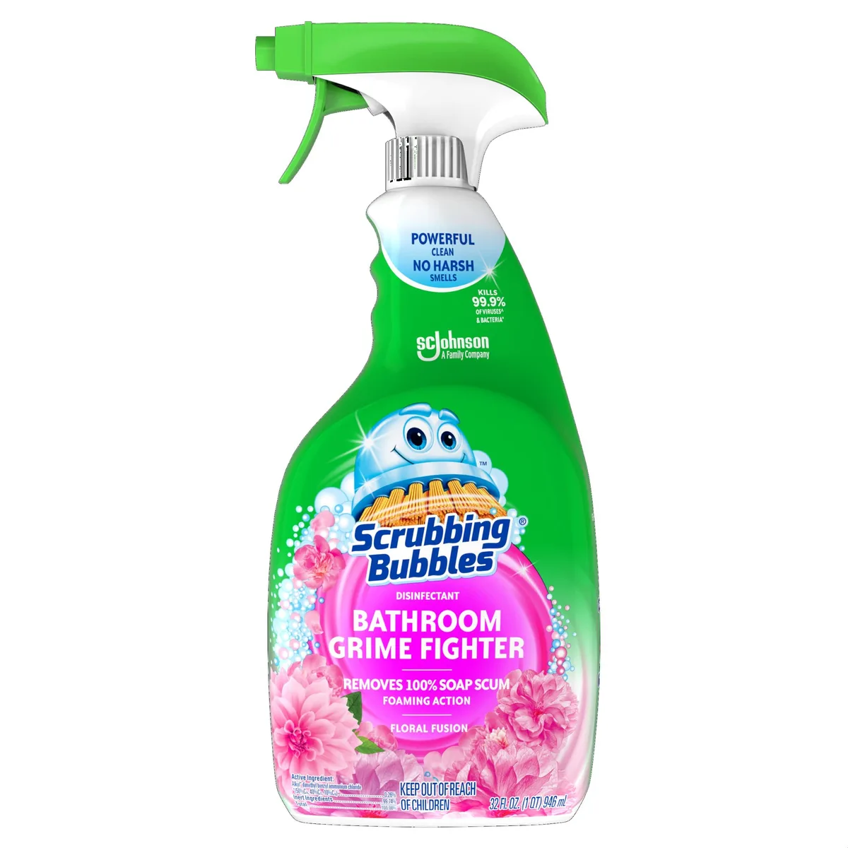 Metra 309901 Scrubbing Bubbles Bathroom Grime Fighter Floral Fusion 32 oz Spray Cleaner — product photo