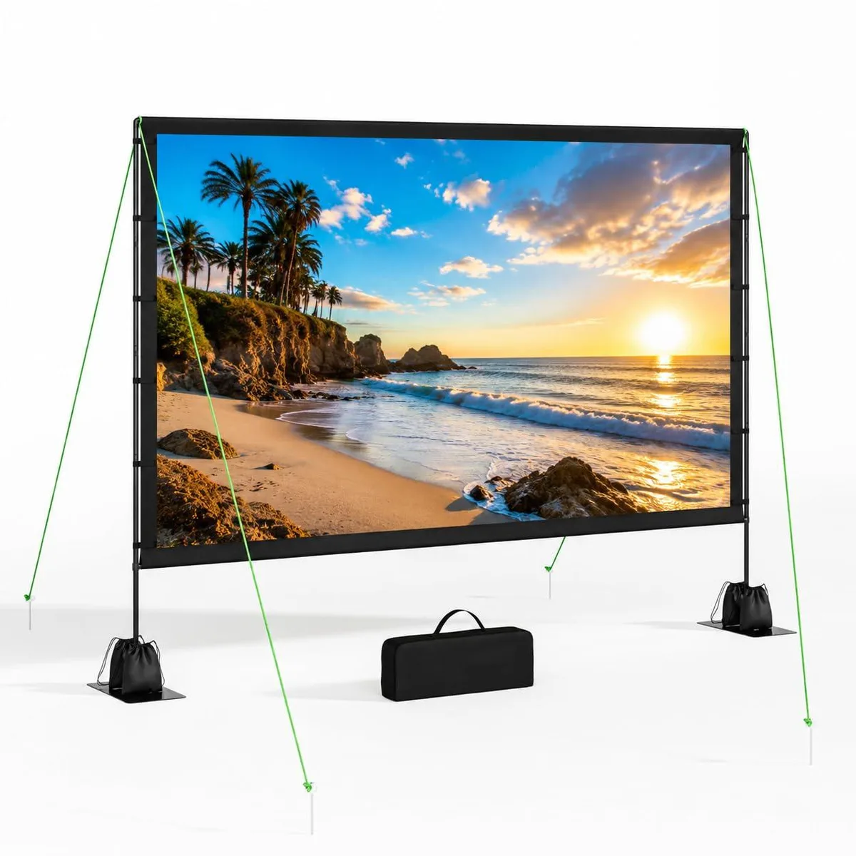 TWJouko 120 inch Projector Screen with Stand, 109 x 63 in Viewing Area, 16:9, 79 in Total Height — product photo