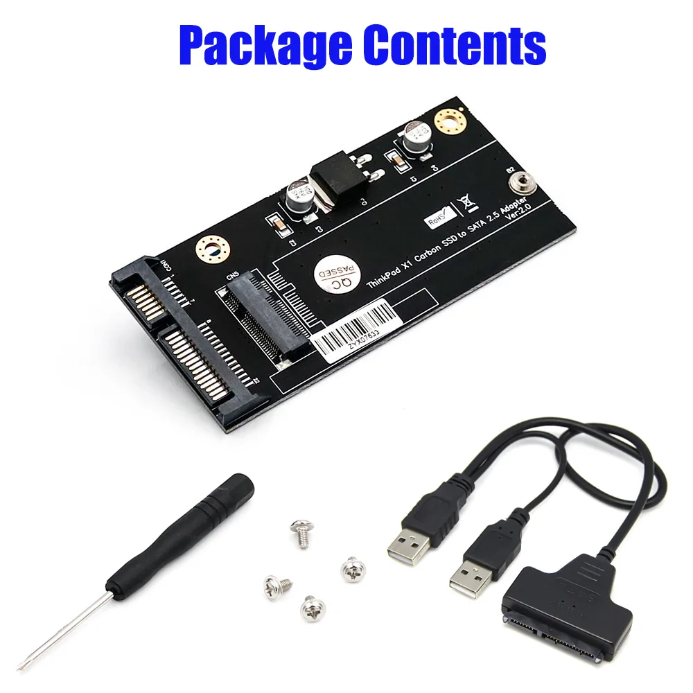 Shenzhen Aimilai Technology Co.Ltd. Shenzhen Aimilai 20+6 Pin SSD to SATA 2.5 or USB Adapter for Lenovo X1 Carbon — product photo