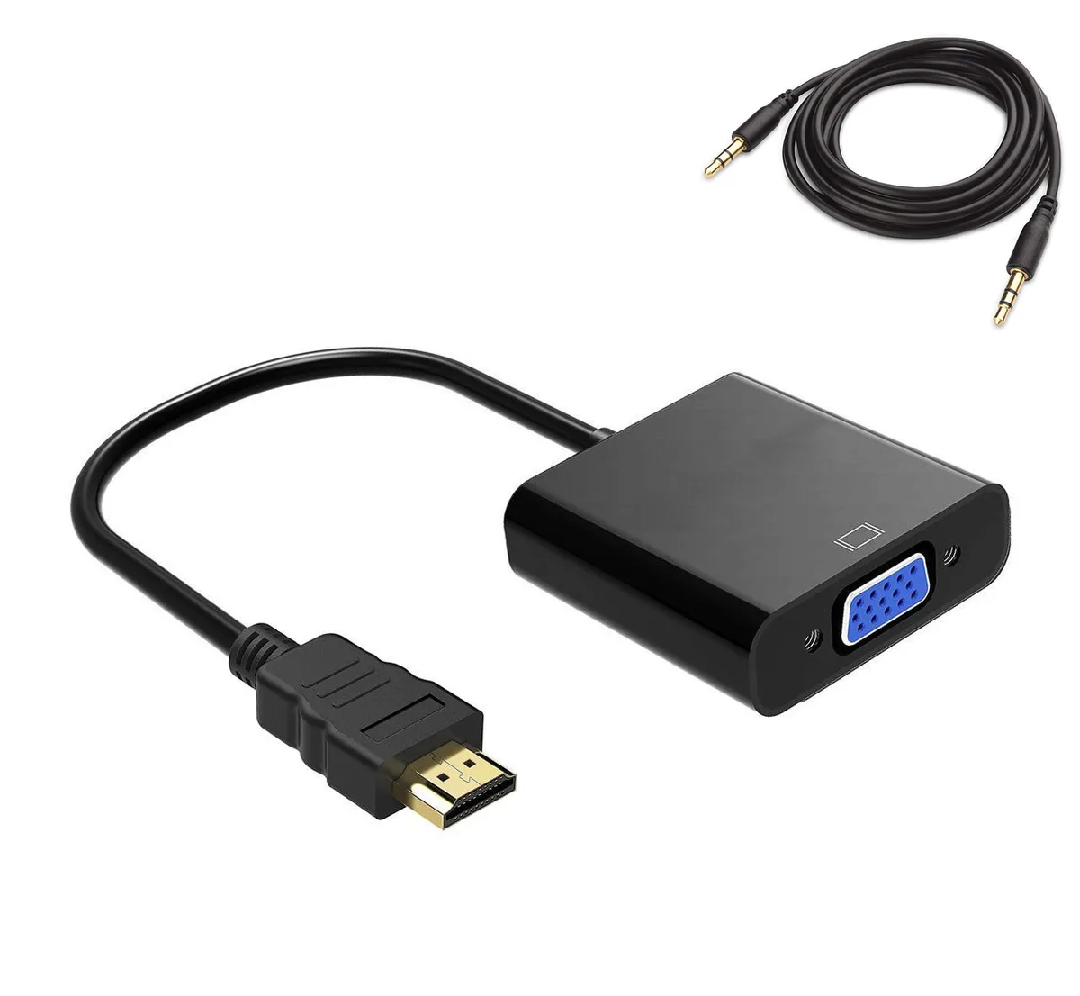 ESTONE ESTONE HDMI to VGA Adapter with 3.5mm Audio 10 ft Black — product photo