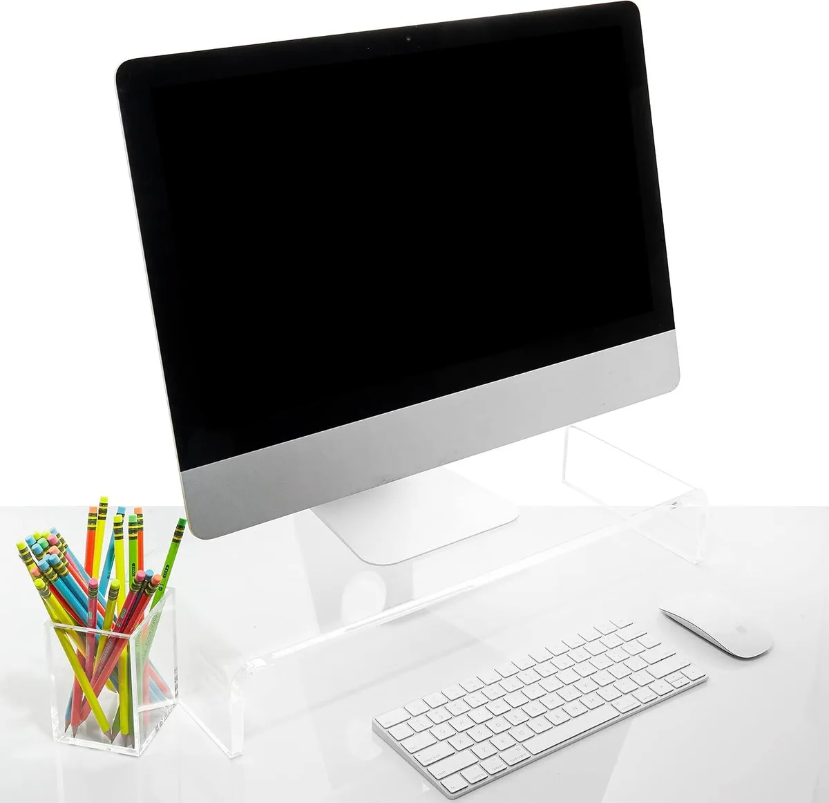 PISKEKAT PISKEKAT Acrylic Laptop Stand with Pen Holder 12mm — product photo