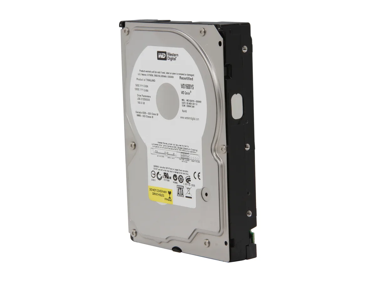 Western Digital Western Digital WD1600YS 160GB 7200 RPM 16MB Cache SATA 3.0Gb/s 3.5" internal hard drive — product photo